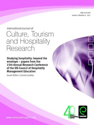cover image of International Journal of Culture, Tourism and Hospitality Research, Volume 1, Issue 3